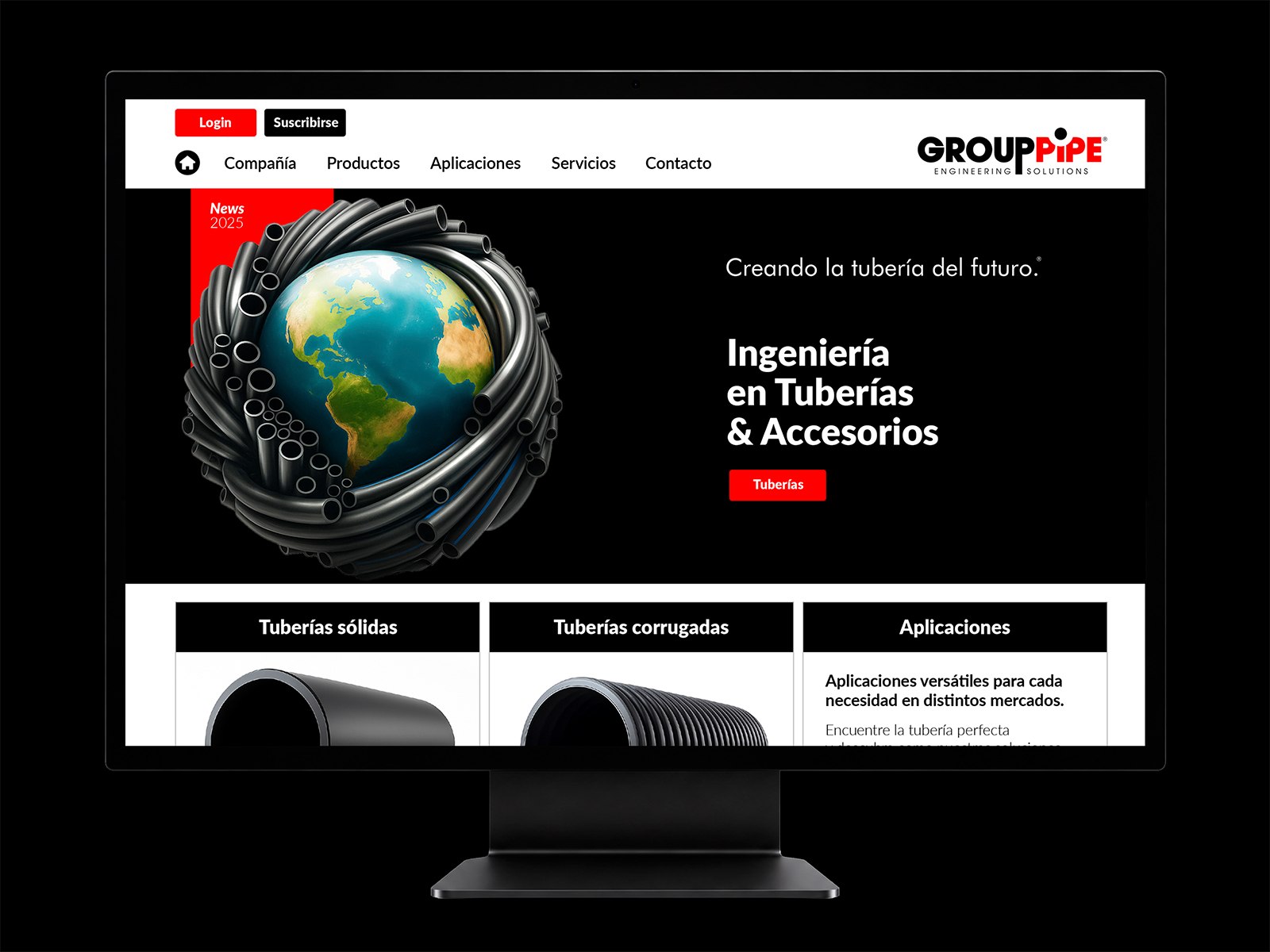 Portada del proyecto GROUPPIPE WEB: Diseño web y sistema visual digital