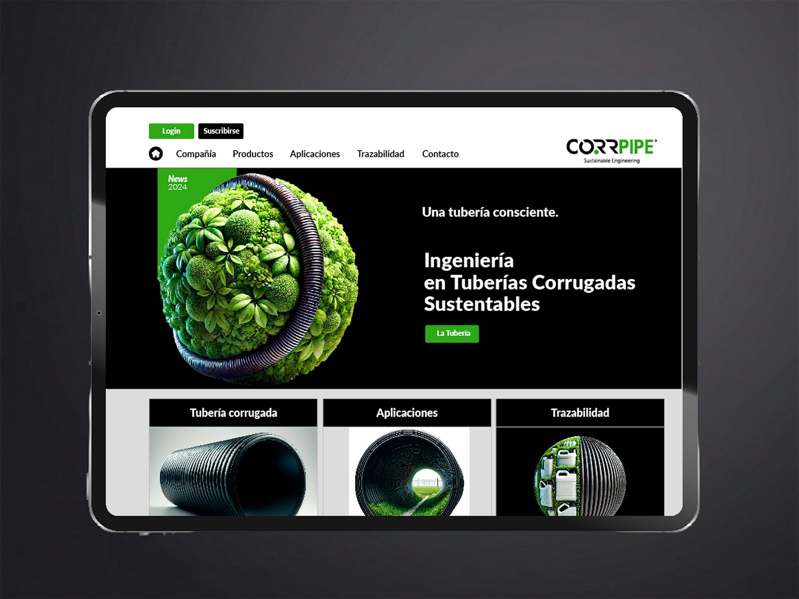 Portada del proyecto CORRPIPE WEB: Diseño web y sistema visual digital
